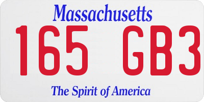 MA license plate 165GB3