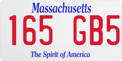 MA license plate 165GB5