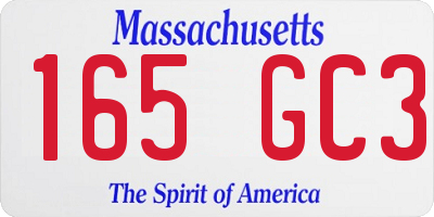 MA license plate 165GC3