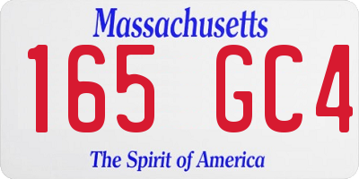 MA license plate 165GC4
