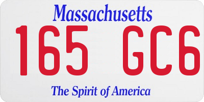 MA license plate 165GC6