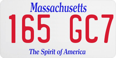 MA license plate 165GC7