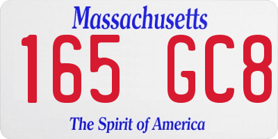 MA license plate 165GC8