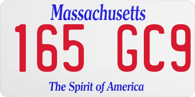 MA license plate 165GC9