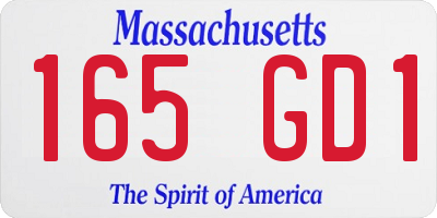 MA license plate 165GD1