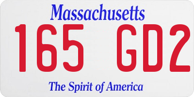 MA license plate 165GD2