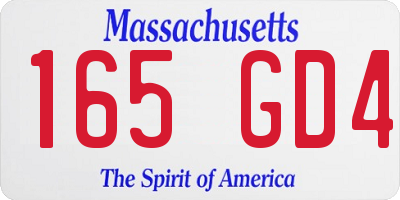 MA license plate 165GD4