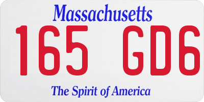 MA license plate 165GD6