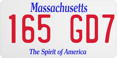 MA license plate 165GD7