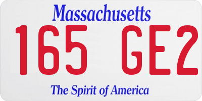 MA license plate 165GE2