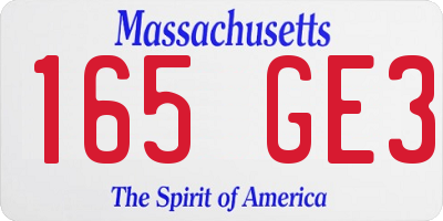 MA license plate 165GE3