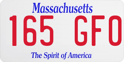 MA license plate 165GF0