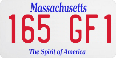 MA license plate 165GF1