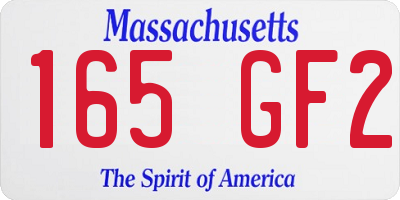 MA license plate 165GF2