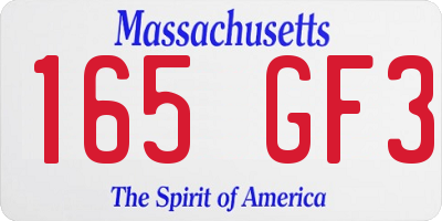 MA license plate 165GF3