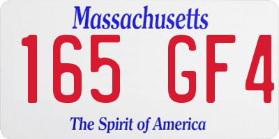 MA license plate 165GF4
