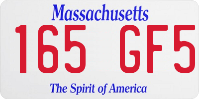 MA license plate 165GF5