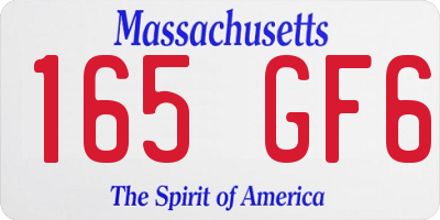 MA license plate 165GF6