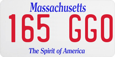 MA license plate 165GG0