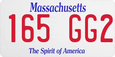 MA license plate 165GG2