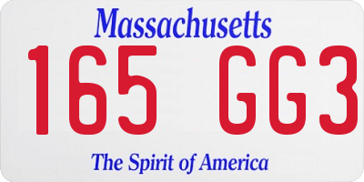 MA license plate 165GG3
