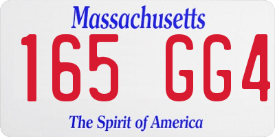 MA license plate 165GG4