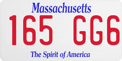 MA license plate 165GG6