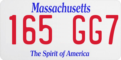 MA license plate 165GG7