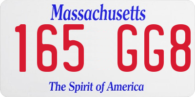 MA license plate 165GG8