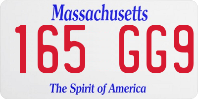 MA license plate 165GG9