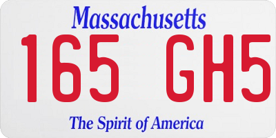 MA license plate 165GH5