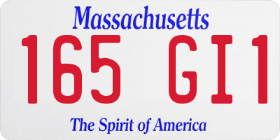 MA license plate 165GI1