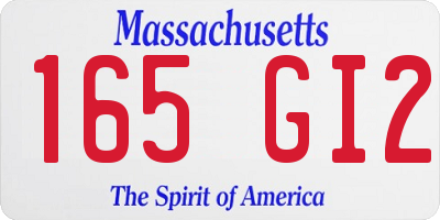 MA license plate 165GI2