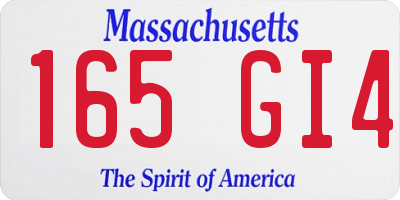 MA license plate 165GI4