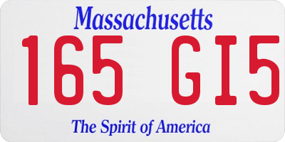 MA license plate 165GI5