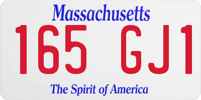 MA license plate 165GJ1