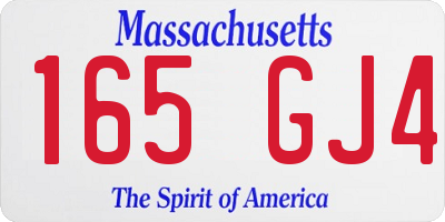 MA license plate 165GJ4