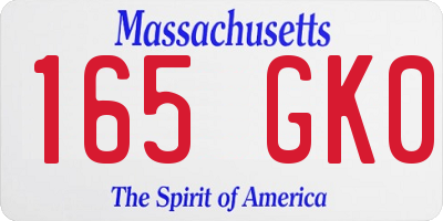 MA license plate 165GK0
