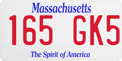 MA license plate 165GK5