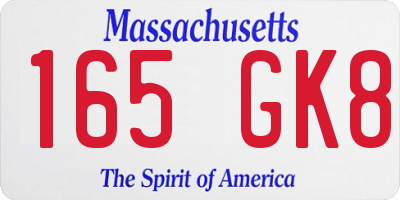 MA license plate 165GK8