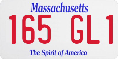 MA license plate 165GL1
