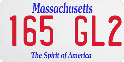 MA license plate 165GL2