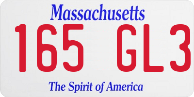 MA license plate 165GL3