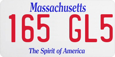 MA license plate 165GL5