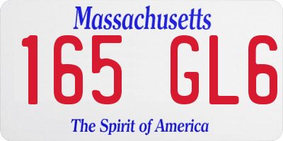 MA license plate 165GL6