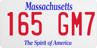 MA license plate 165GM7
