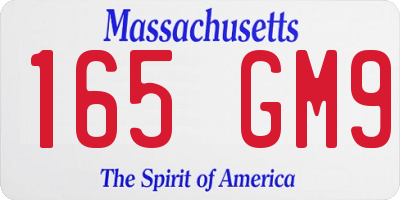 MA license plate 165GM9