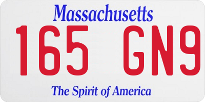 MA license plate 165GN9