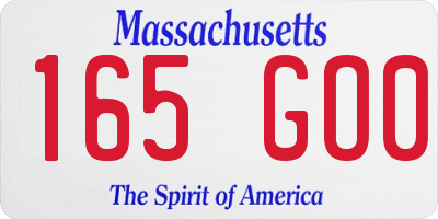 MA license plate 165GO0
