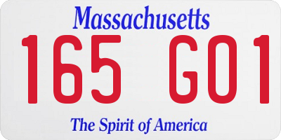 MA license plate 165GO1